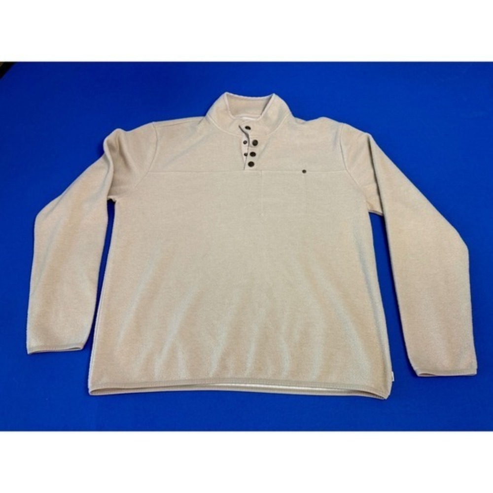 Vuori Snap‎ Front Pullover XXL Beige V544 Soft Fleece Warm Casual Layering Top